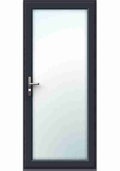 Aluminium single-leaf fully-glazed fire-rated door