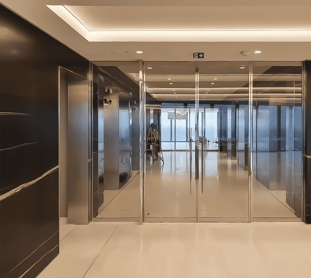 Aluprof MB-118EI EI 60 fire-rated wall installed in a building