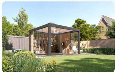 Pergola garden room with furniture